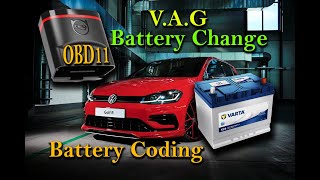 VW Battery Change and Coding VAG Cars OBD11 Codings [upl. by Anesor]