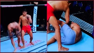 Indonesian MMA fighter Jeka Saragih KNOCKS OUT Indian fighter Pawan Maan Singh  ROAD TO UFC [upl. by Iuq]