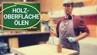 Holzoberfläche Ölen  sauber amp schnell mit Exzenterschleifer [upl. by Aleafar]