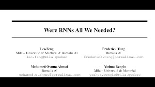 QA Were RNNs All We Needed [upl. by Joane610]