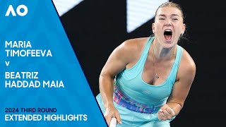 Maria Timofeeva v Beatriz Haddad Maia Extended Highlights  Australian Open 2024 Third Round [upl. by Phene]