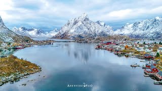 Reine  Lofoten Islands Norway  4K video  Mini 4 pro  DJI  Drone [upl. by Fabriane]