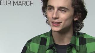 Timothée Chalamet speaks French with English subtitles for 30 seconds straight [upl. by Hakceber]