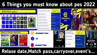 6 important things you must know about pes 2022 relase datematchpass carryover [upl. by Yasu379]