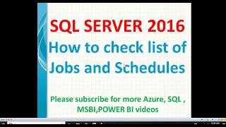 Check list of Jobs and Schedules in SQL Server  Get list of jobs in sql  SQL Job enableddisabled [upl. by Llovera]