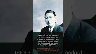 The BIBLE is our only standard  Watchman Nee [upl. by Anaujait]