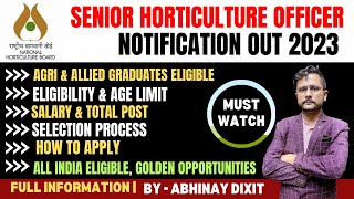 NHB Senior Horticulture Officer Notification Out 2023  NHB SHO Recruitment 2023  NHB SHO Vacancy [upl. by Church102]