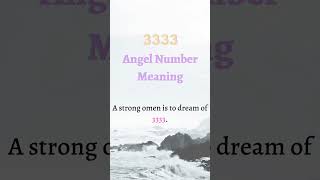 3333 Angel Number Meaning shorts [upl. by Renruojos67]