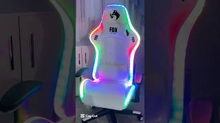 Cadeira Gamer Linda  Fox Racer Branca com luzes RGB gamer setup [upl. by Araeit865]