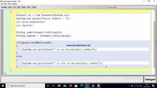 Automorphic Number Program in Java [upl. by Ahseiat470]