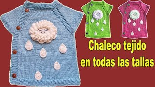 Chaleco tejido en dos agujas o palitos paso a paso para unisex  parte 4 [upl. by Hillary]