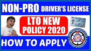 Paano mag Apply ng NONPROFESSIONAL Drivers License  LTO NEW POLICY 2020 [upl. by Raf419]