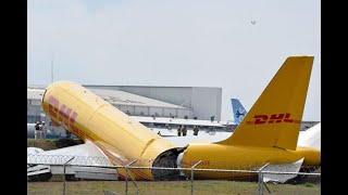 DHL Boeing 757 plane break half [upl. by Ymmik726]