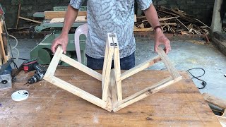 Great Woodworking Plan  How To Build A Compact Folding Table Saves Your Home Space  DIY [upl. by Nayhr]