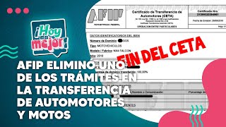 AFIP eliminó uno de los trámites en la transferencia de automotores y motos [upl. by Eiba38]