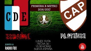 Dep Español vs Platense en VIVO  Primera B Metrpolitana [upl. by Stulin]