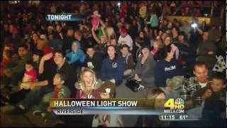 NBC Channel 4 News Los Angeles Local KNBC  2011 Halloween Light Show [upl. by Nayk781]