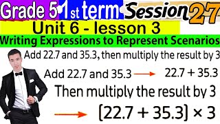 Writing Expressions to Represent Scenarios  Unit 6 Lesson 3  Grade 5  Session 27 [upl. by Eart]