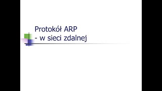 Protokół ARP w sieci zdalnej [upl. by Kappenne]