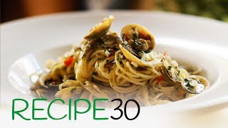 Vongole Clam Shell Pasta  Vongole Linguine with chili and garlic [upl. by Joey]