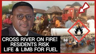 Fear as residents scoop fuel from fallen taker in Cross River [upl. by Standley]