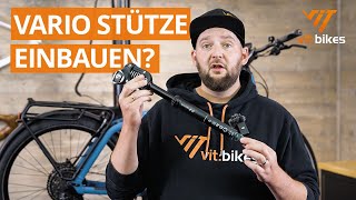 Wie man eine Vario Sattelstütze montiert 🚲🔧 bySchulz D2ST Ri am RieseampMüller Charger 4 [upl. by Favian]