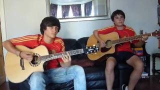 Waka Waka This Time For Africa EnglishSpanish Shakira Acoustic Cover with danceCampeones [upl. by Nickola354]