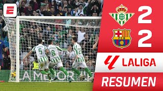 RESUMEN BETIS y BARCELONA empataron 22 GOLAZO de taquito de DIAO sobre la hora  La Liga [upl. by Alaaj]