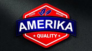 How to create FOOD BRNMAD Amerika Quality Logo icon design in Illustrator CC Tutorial [upl. by Ahsoyem]