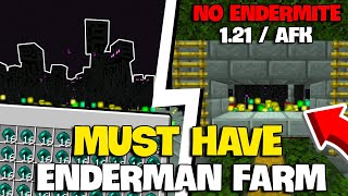 Easy Enderman XP Farm Minecraft Bedrock 121 No Endermite [upl. by Kaufman]