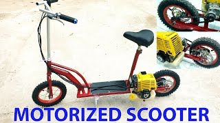 Build a Motorized Scooter at home  Using 4stroke Engine  Tutorial [upl. by Malda693]