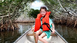 Traveling to a Secret Location  Kayaking and Canoeing Weedon Island Tunnels  Family Adventure Vlog [upl. by Aleibarg459]