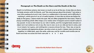 Paragraph on The Death on the Shore and the Death at the Sea [upl. by Aia]