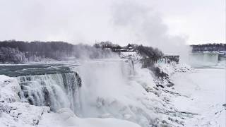 Icy Frozen Niagara Falls Timelapse 2018 [upl. by Lihkin]