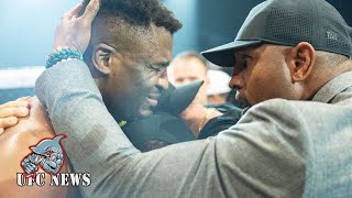 Francis Ngannou KOs Renen Ferreira in first round of MMA return and breaks down in tears after [upl. by Akcirre233]