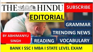 Editorial Analysis 13 th November2024 the hindu newspaper englishbyabhimanyusingh7444 [upl. by Ullund]