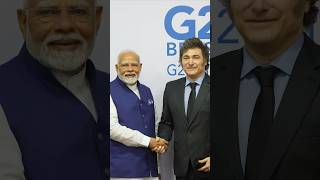 PM Modi holds bilateral meeting with President Javier Milei of Argentina  shorts [upl. by Pappano]