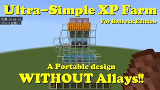 Minecraft UltraSimple XP Farm A portable design WITHOUT ALLAYS [upl. by Joslyn]