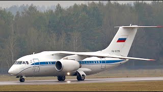 Russian An148 One of the few remaining Landing with a short reverse thrust [upl. by Ariada730]