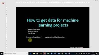 How to get data for machine learning projects [upl. by Hametaf]