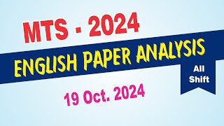 SSC MTS 19 october 2024 All Shift English Analysis  19 october 2024 [upl. by Fayola921]