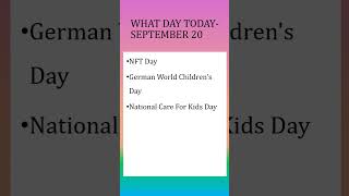 What Day Today  September 20 Shanus All in All shorts informationfactsonthisdayspecialdayyt [upl. by Artenak284]