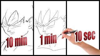 DESSINER SON GOKU EN 10 MINUTES 1 MINUTE ET 10 SECONDES [upl. by Mima]