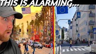 American Reacts to Europe VS USA Shocking TrafficDriving Differences [upl. by Assenyl219]