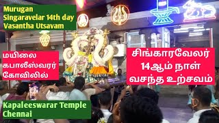 MuruganSingaravelar Vasantha Utsavam  14th day Kapaleeswarar Temple  சிங்காரவேலர் வசந்த உற்சவம் [upl. by Imnubulo]