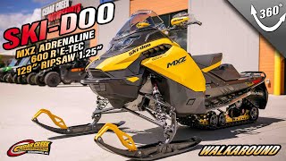 Walkaround  2024 SkiDoo MXZ® Adrenaline® Rotax® 600R ETEC 129 RipSaw 125 Yellow [upl. by Ytrebil]