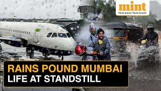 Mumbai Rain Flights Cancelled Airlines Ask Passengers To Monitor Flight Status  Roads Waterlogged [upl. by Nesyaj]