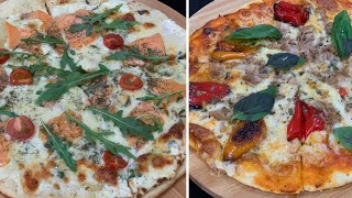 PIZZA SAUMON FUMÉ  PIZZA ANCHOIS  عجينة البيتزا بالطريقة الإيطالية ناجحة ١٠٠٪؜ [upl. by Marlene172]