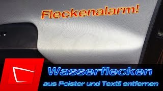 Wasserflecken in Polsterflächen entfernen  Innenraumreinigung  Türverkleidung reinigen [upl. by Asnerek519]