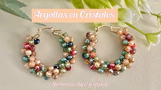 Argollas con cristales Argollas en alambrismo paso a paso [upl. by Laroc]